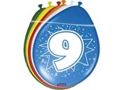 Számos gumi lufi 9, lógatható 8 db/cs.