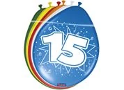 Számos gumi lufi 15, lógatható 8 db/cs.