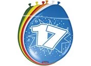 Számos gumi lufi 17, lógatható  8 db/cs.