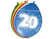 Számos gumi lufi 20, lógatható 8 db/cs.