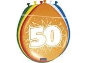 Számos gumi lufi 50, lógatható 8 db/cs.