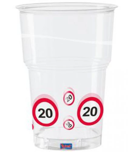 Behajtani tilos pohár 20. születésnapra - 350 ml, 10 db / csomag