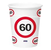 Behajtani tilos pohár 60. születésnapra - 350 ml, 8 db / csomag