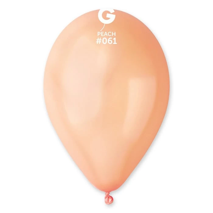 26 cm-es metál barack gumi léggömb - 50 db / csomag