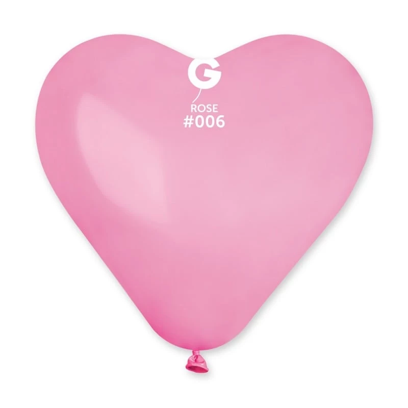 40 cm-es rózsaszín szív alakú gumi léggömb - 50 db / csomag