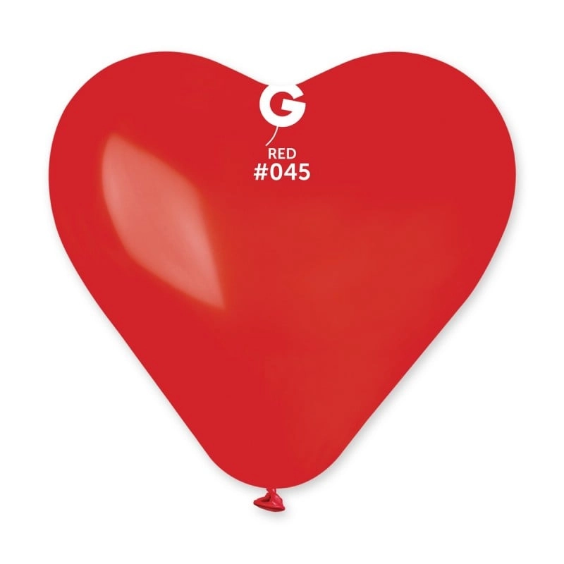 40 cm-es piros szív alakú gumi léggömb - 10 db / csomag