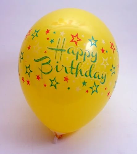 30 cm-es Happy Birthday csillagos printelt léggömb 100 db/cs.