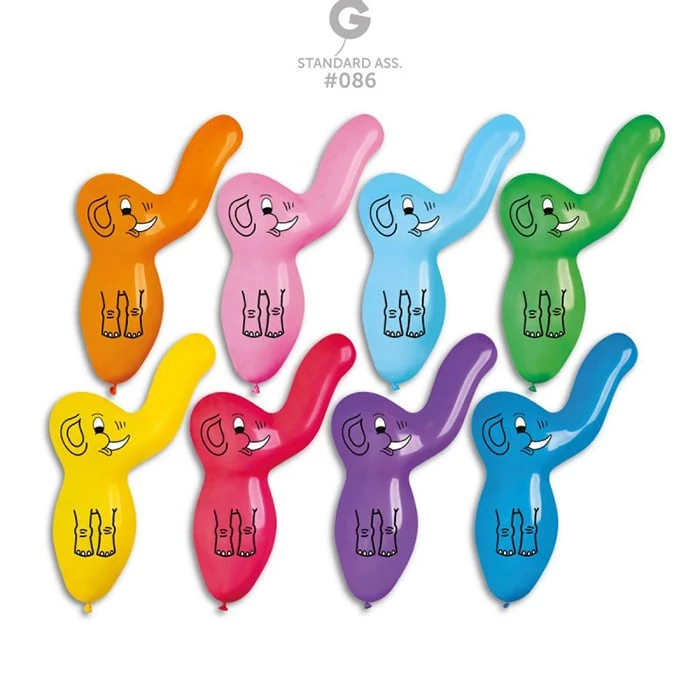 Elefánt formájú gumi léggömb - 50 db / csomag