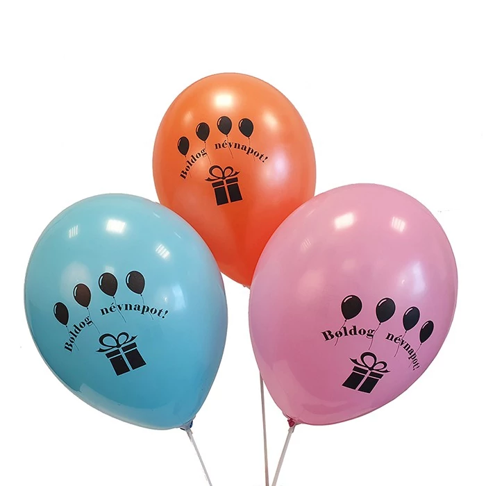 30 cm-es Boldog Névnapot léggömbös ajándékdobozos gumi léggömb - 10 db / csomag