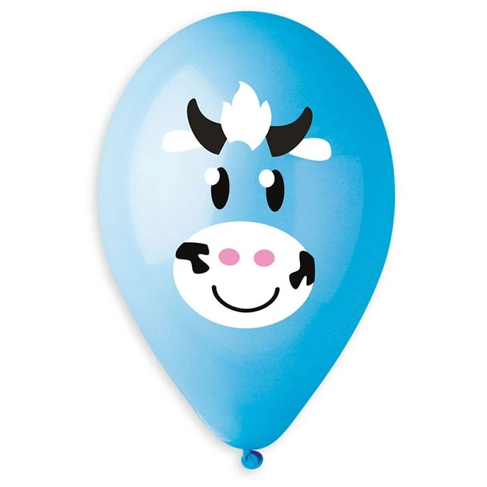 33 cm-es tehén printelt gumi léggömb - 10 db / csomag
