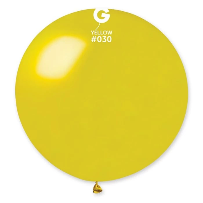 100 cm-es metál citromsárga léggömb 1 db/cs