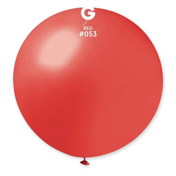 100 cm-es metál piros léggömb 1 db/cs