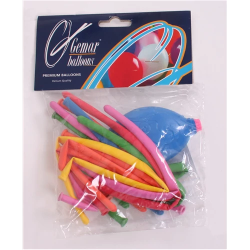 Modellező gumi léggömb pumpával - 10 db / csomag