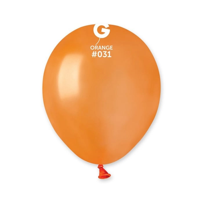 13 cm-es metál narancssárga gumi léggömb - 100 db / csomag