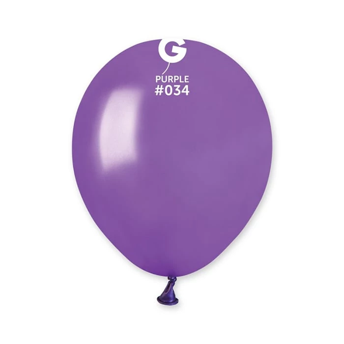 13 cm-es metál sötétlila gumi léggömb - 100 db / csomag