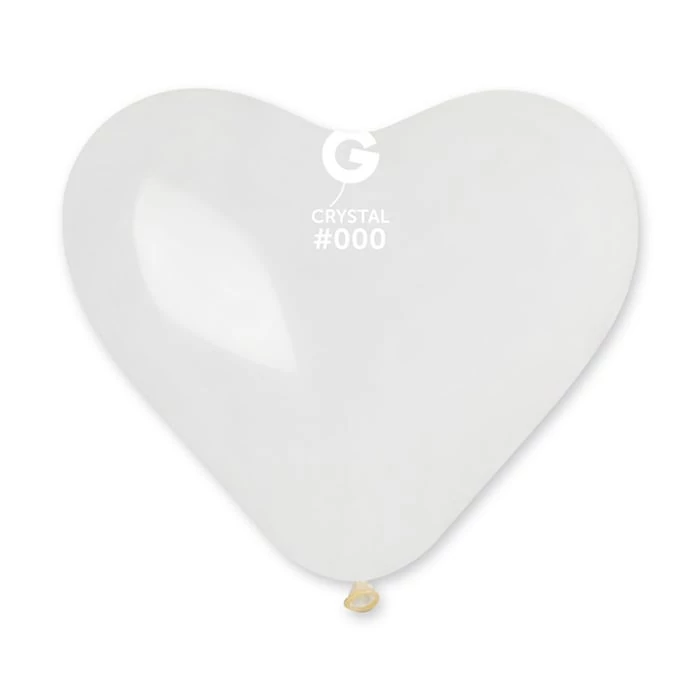 25 cm-es szív alakú átlátszó gumi léggömb - 100 db / csomag