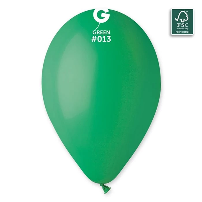 33 cm-es fűzöld gumi léggömb 10 db/cs