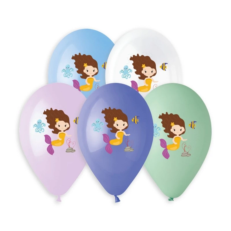 33 cm-es Sweet mermaid printelt gumi léggömb - 50 db / csomag