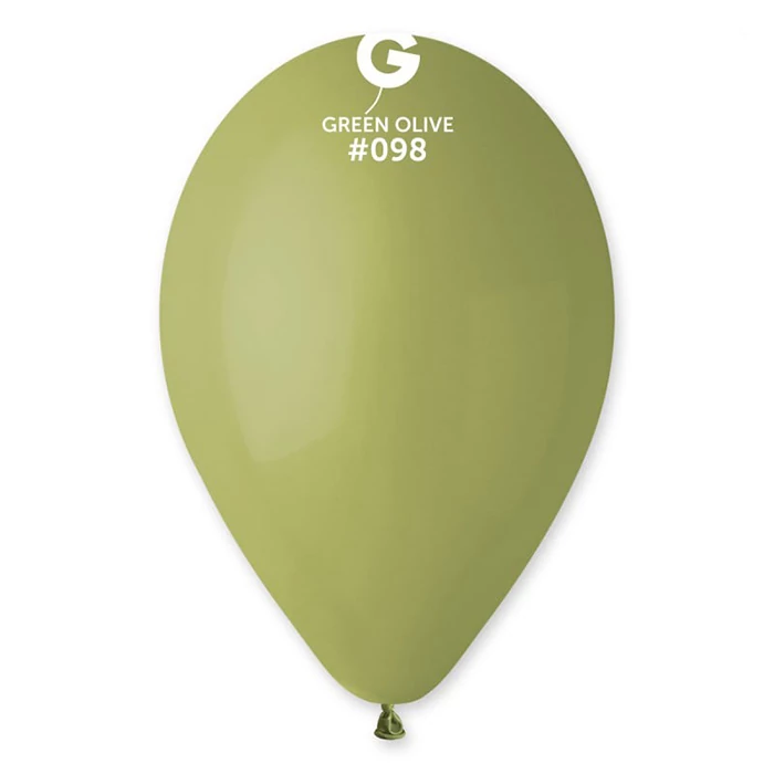 33 cm-es olivazöld gumi léggömb - 100 db / csomag