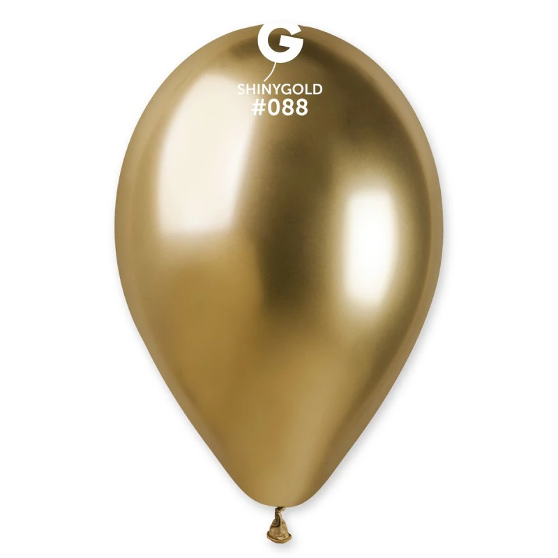 33 cm-es Shiny arany színű gumi léggömb - 50 db / csomag