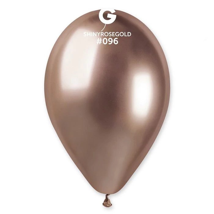 33 cm-es Shiny rosegold színű gumi léggömb - 50 db / csomag