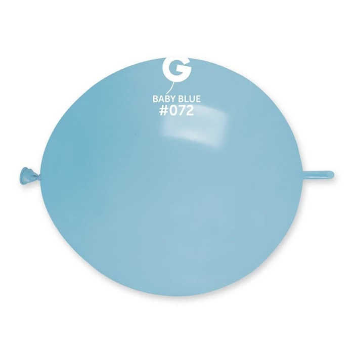 33 cm-es bóbitás babakék gumi léggömb - 100 db / csomag