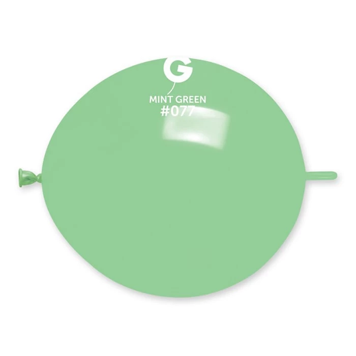 33 cm-es bóbitás mentazöld gumi léggömb - 100 db / csomag
