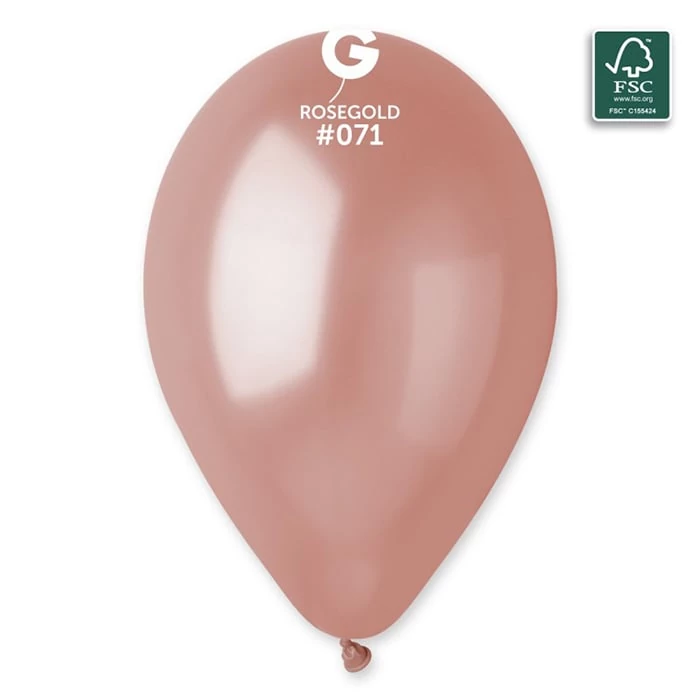 33 cm-es metál rosegold gumi léggömb 10 db/cs