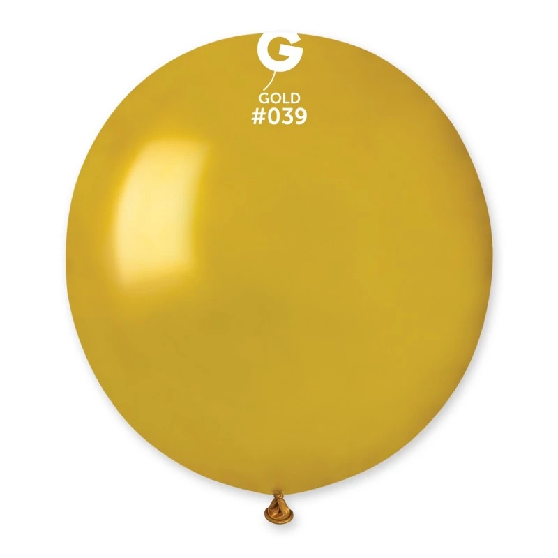 48 cm-es metál arany színű gumi léggömb - 50 db / csomag