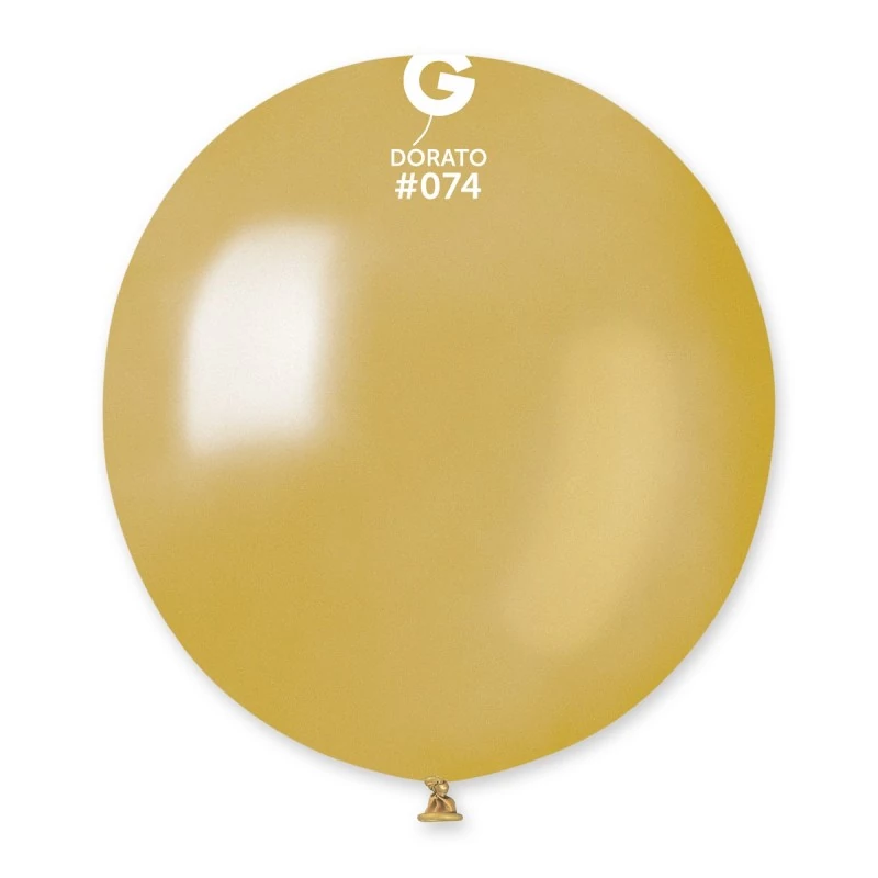 48 cm-es metál aranysárga gumi léggömb - 50 db / csomag