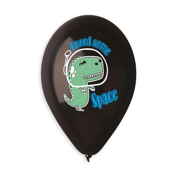 33 cm-es Dino Space printelt vegyes gumi léggömb - 10 db / csomag