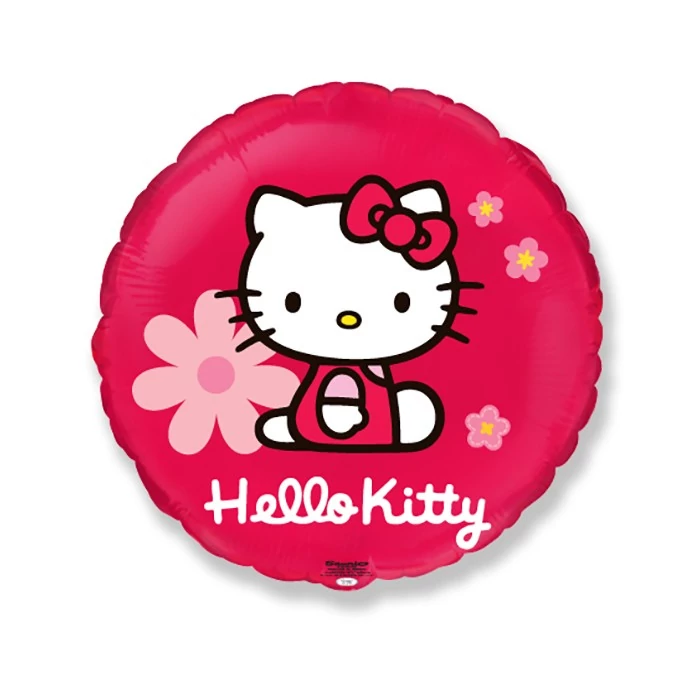 45 cm-es Hello Kitty virággal fólia lufi