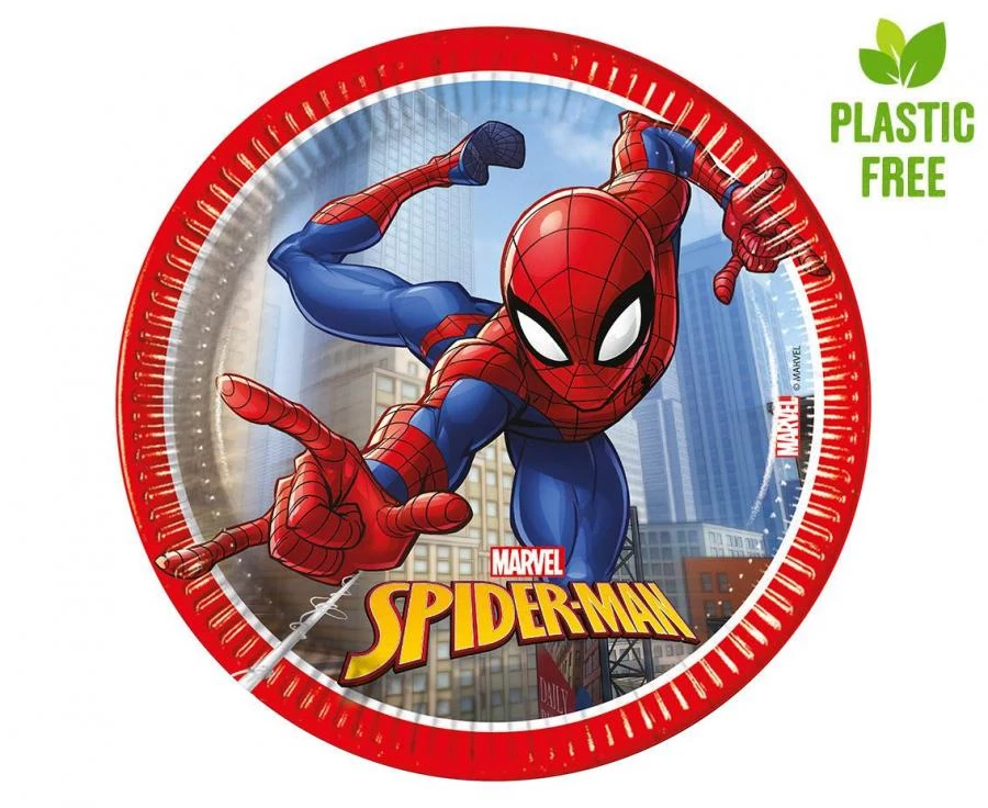 Spiderman papír tányér - 20 cm, 8 db / csomag