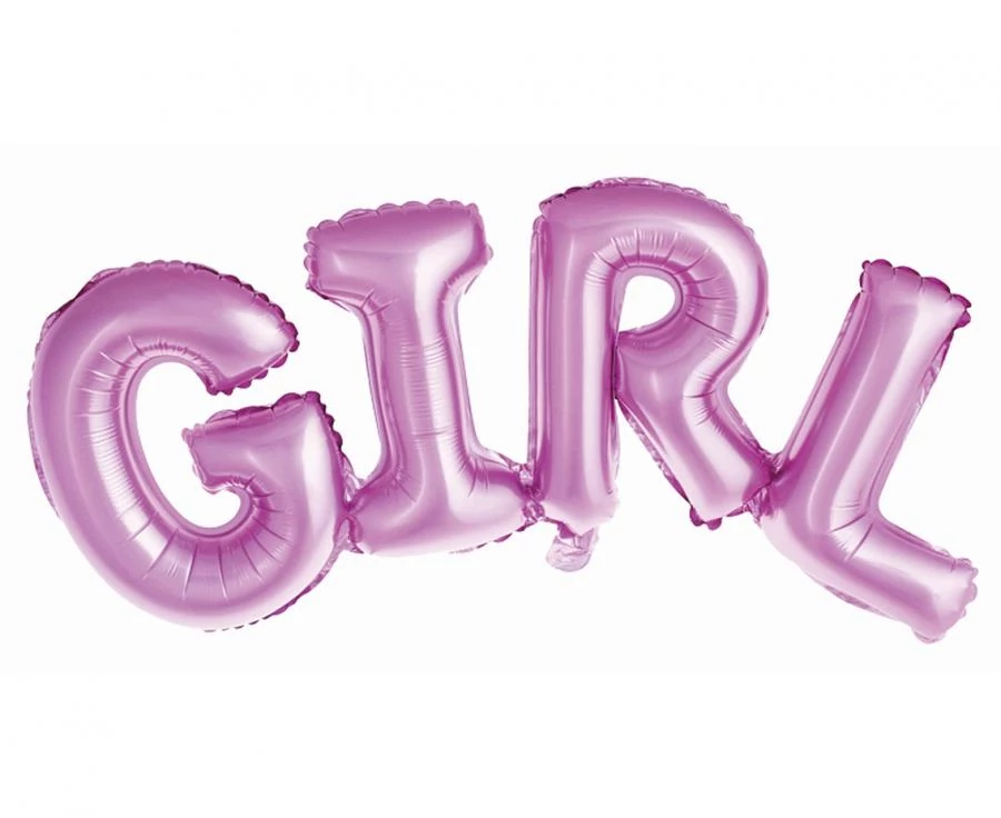 73 cm-es GIRL pink fólia lufi