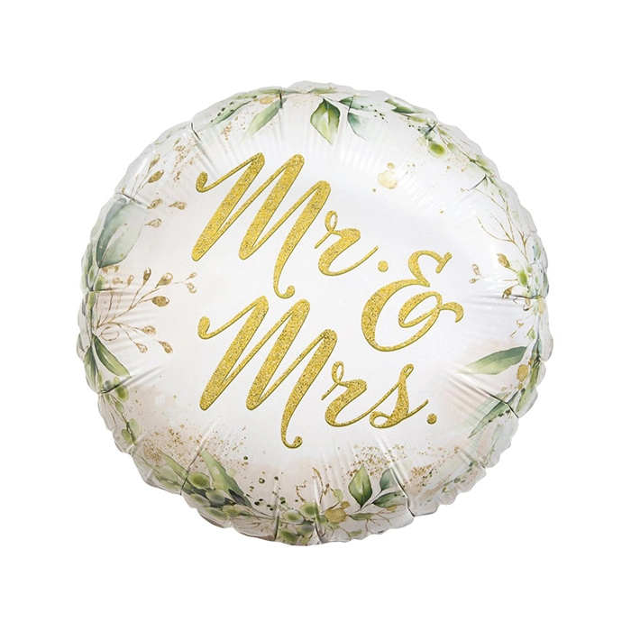 45 cm-es Mr. & Mrs. esküvői fólia lufi