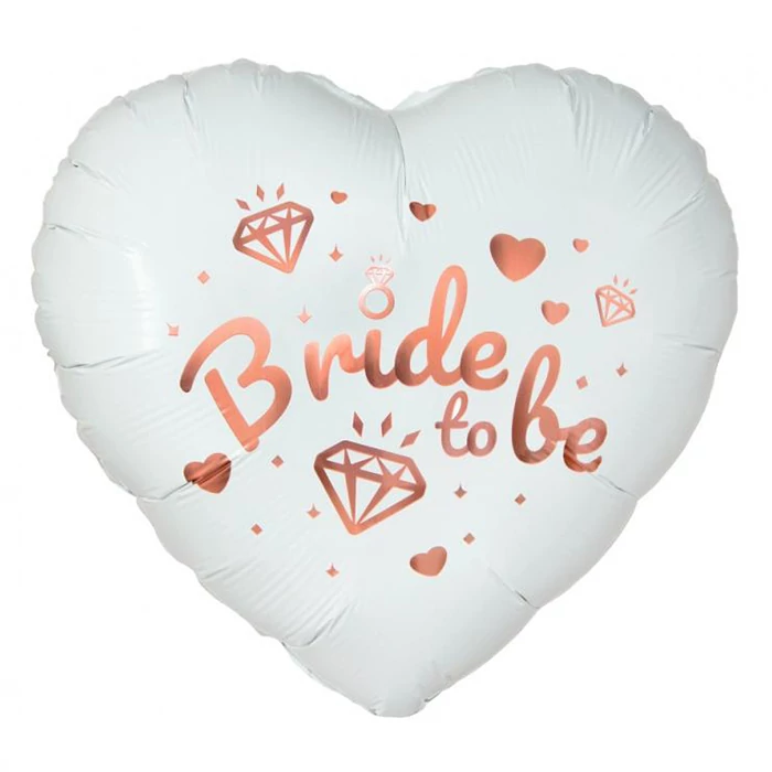 45 cm-es Bride to be fehér szív alakú fólia lufi