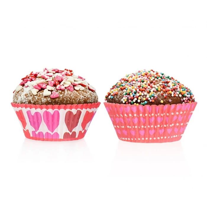 Szíves muffin papír - 24 db / csomag
