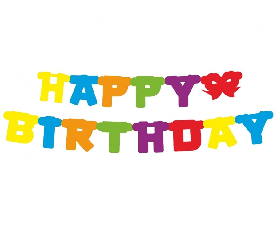Színes Happy Birthday betűfüzér - 160 cm