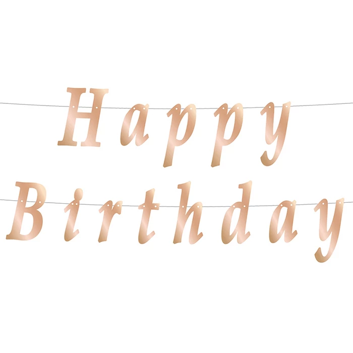 Csináld magad - Happy Birthday füzér rosegold 200 x 11 cm