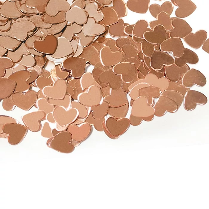 Rosegold  papír szív konfetti - 12 g