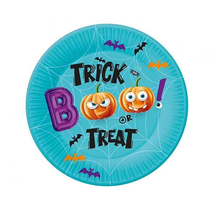 Trick or Treat papír tányér - 18 cm, 6 db / csomag