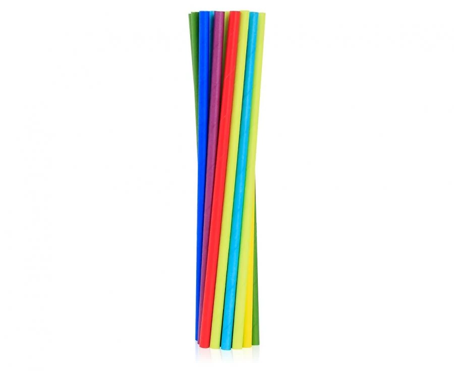 Papír szívószál színes - klasszikus mix - 6 mm x 197 mm, 24 db / csomag