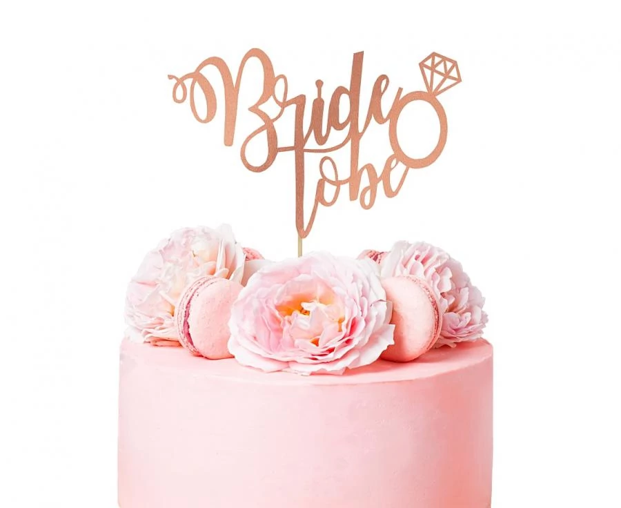 Bride to be rosegold tortadekoráció
