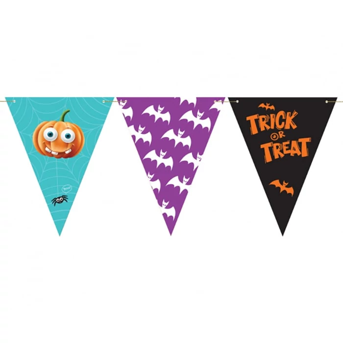 Trick or Treat papír zászlófüzér 9 zászlóval - 250 cm