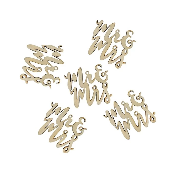 Mr & Mrs fa konfetti - 4 cm x 4 cm