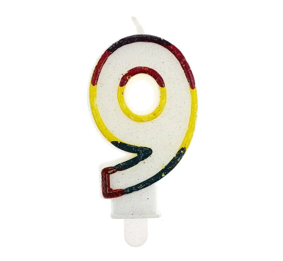 Számgyertya 9-es 6 cm