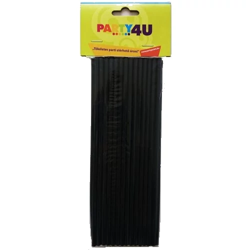 Fekete egyenes szívószál 8 mm x 24 mm 50 db/cs - RP-50CZ