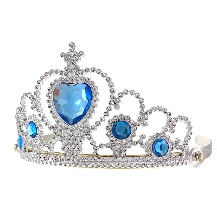 Ezüst tiara kék kövekkel