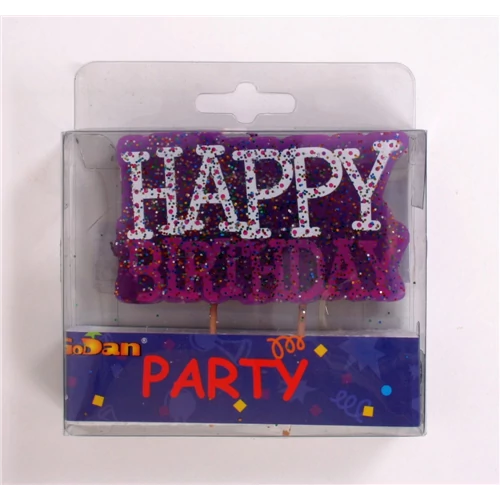 Lila Happy Birthday betűk gyertya