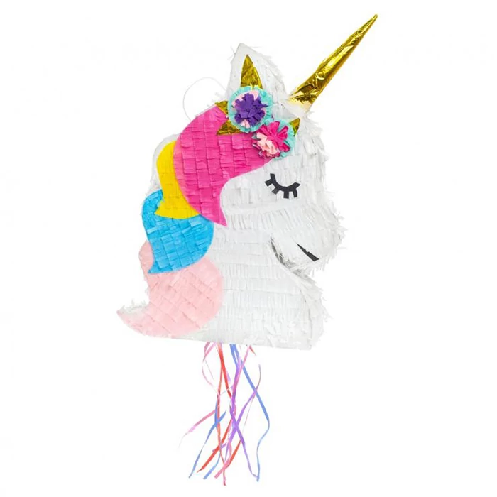 Unikornis fej piñata - 40 cm x 7,5 cm x 32 cm